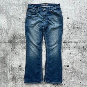 Y2K American Eagle Jeans Women 8 Short Blue Hipster Bootcut Low Rise Denim
